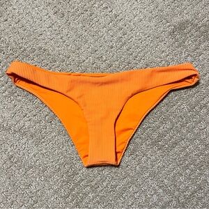 Frankie's Bikinis Ribbed Orange Bikini Bottom